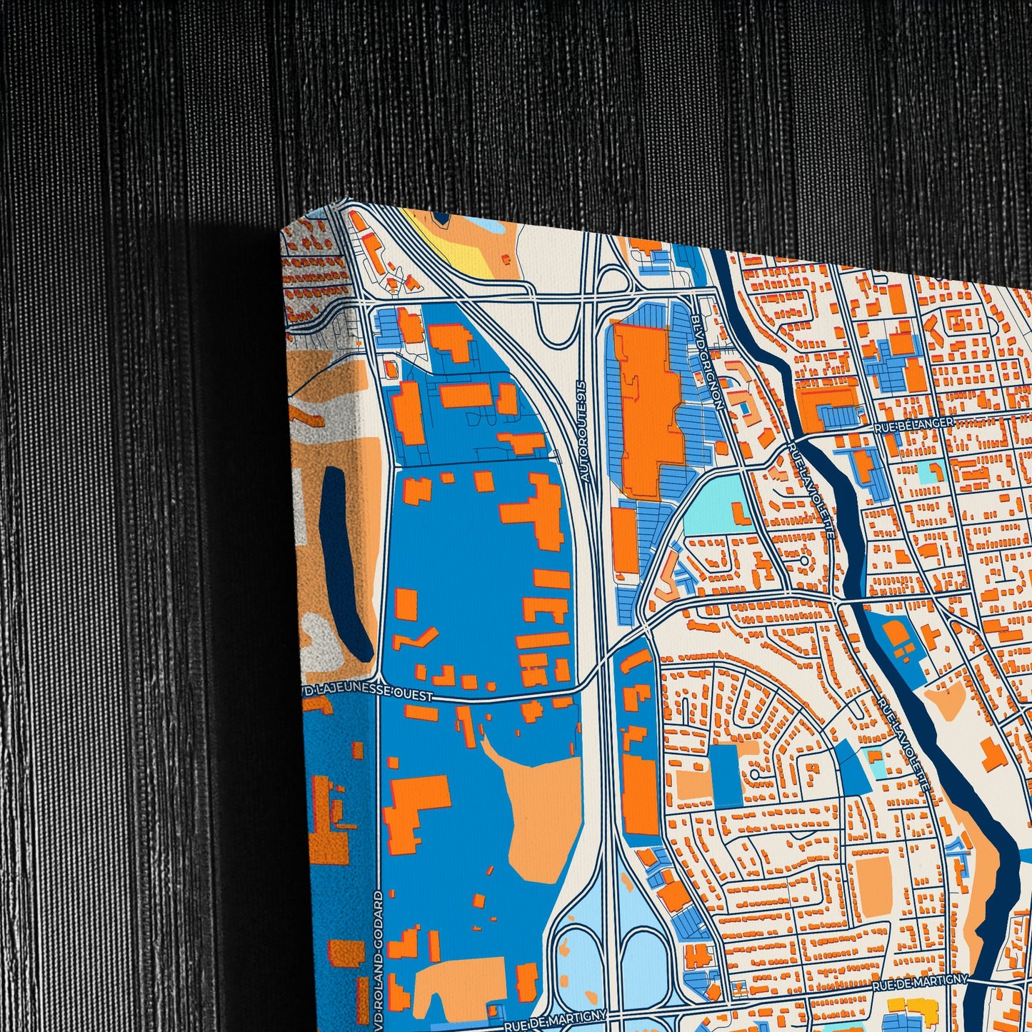 Saint-Jérôme Canada Colorful City Map Canvas Print Detail