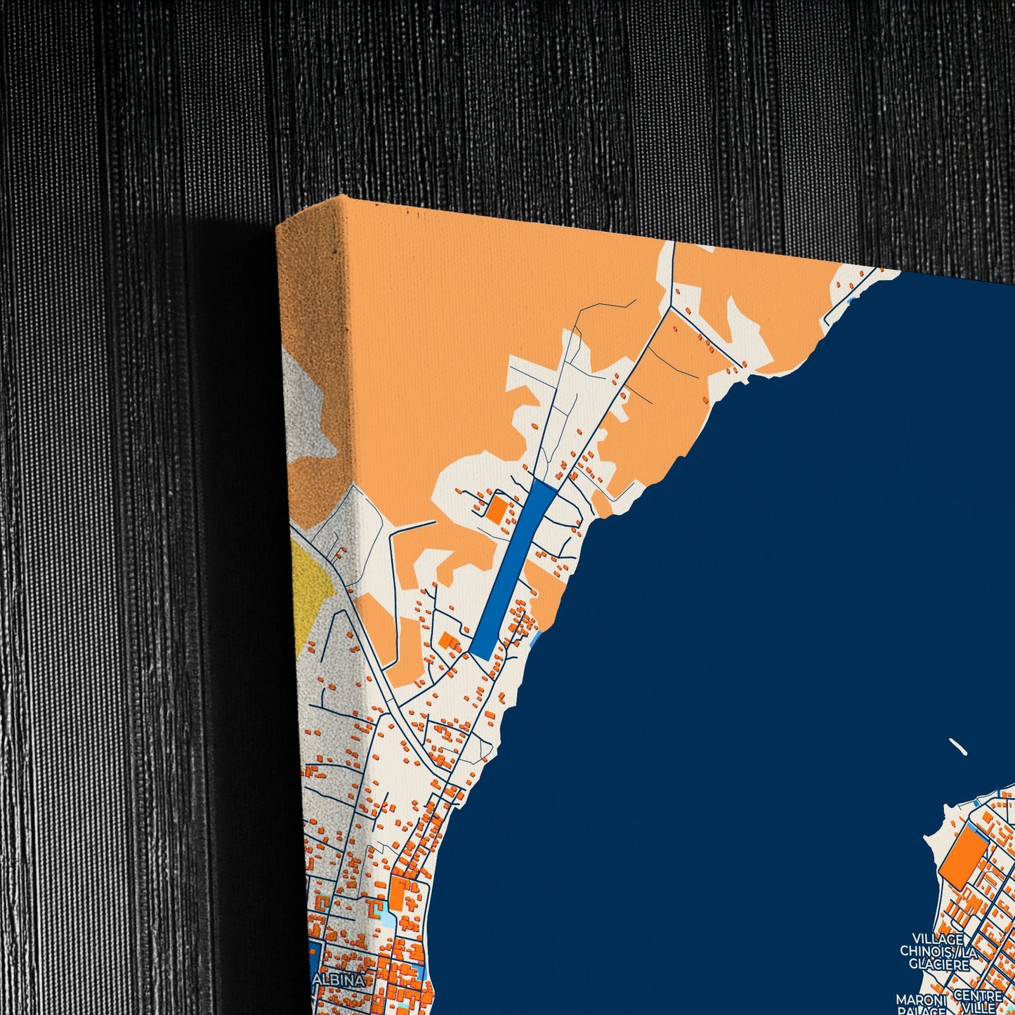 Saint-Laurent-Du-Maroni France Colorful City Map Canvas Print Detail