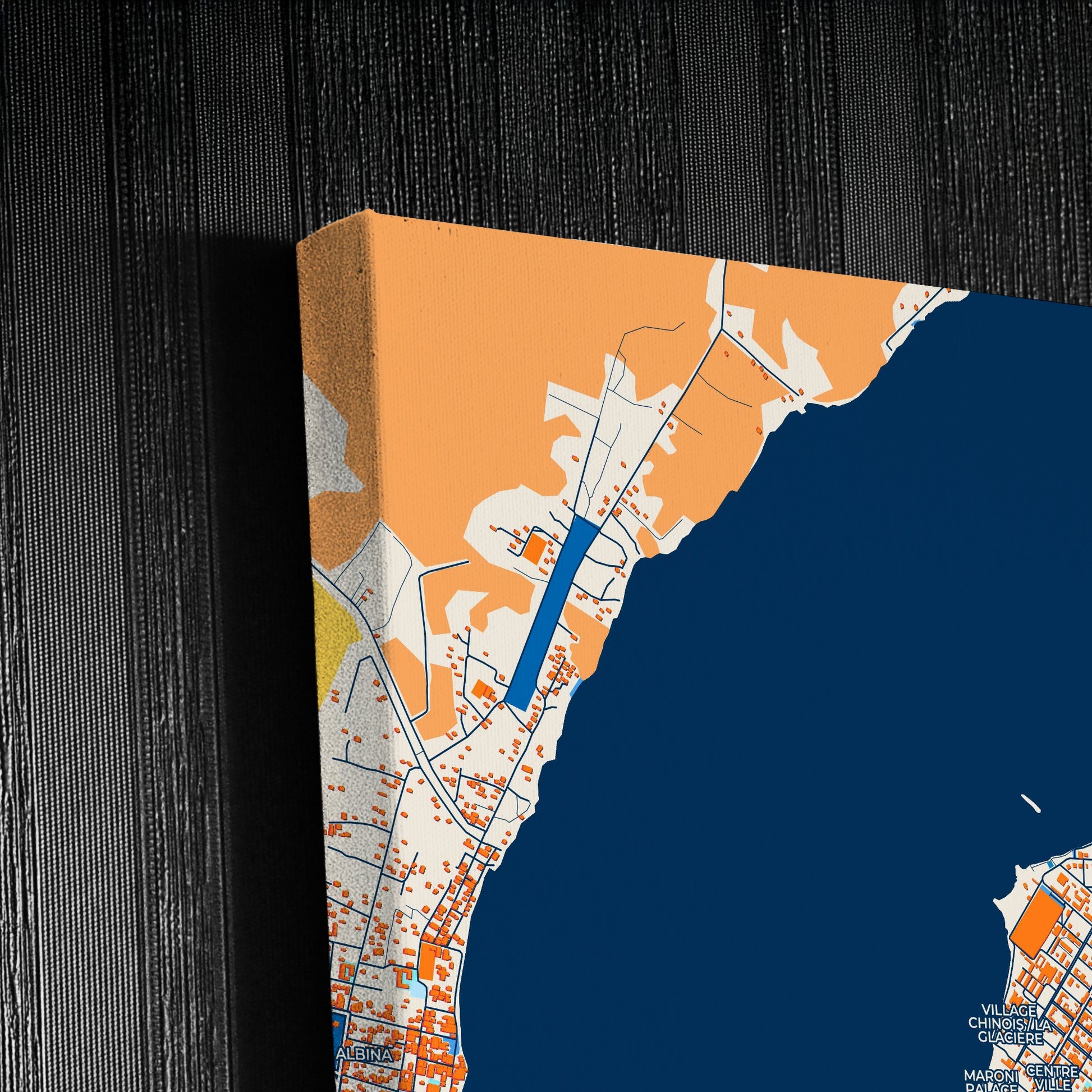 Saint-Laurent-Du-Maroni France Colorful City Map Canvas Print Detail