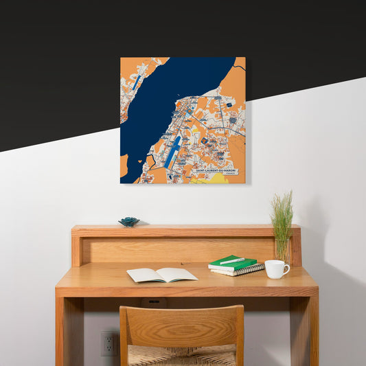 Saint-Laurent-Du-Maroni France Colorful City Map Canvas Print Scene