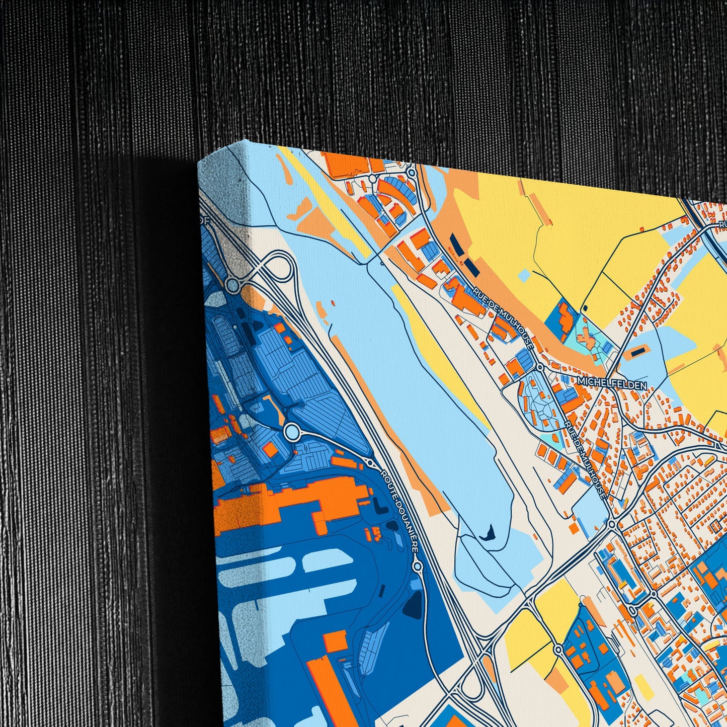 Saint-Louis France Colorful City Map Canvas Print Detail