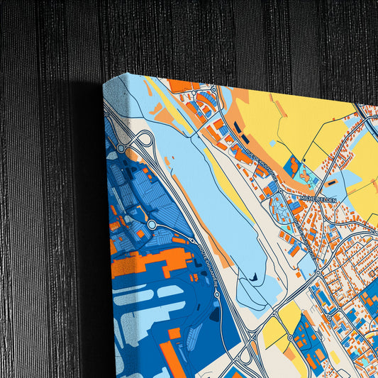 Saint-Louis France Colorful City Map Canvas Print Detail