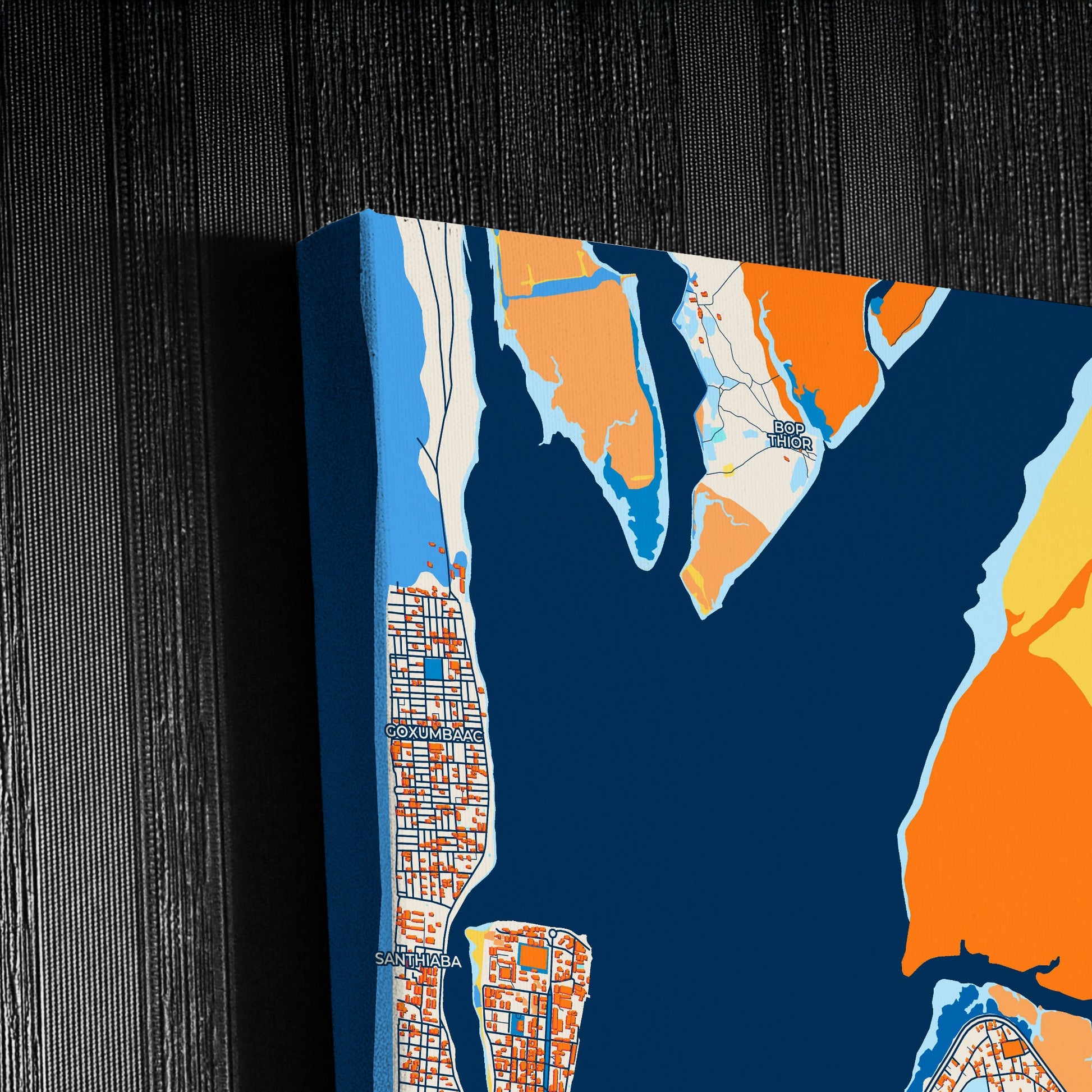 Saint-Louis Senegal Colorful City Map Canvas Print Detail