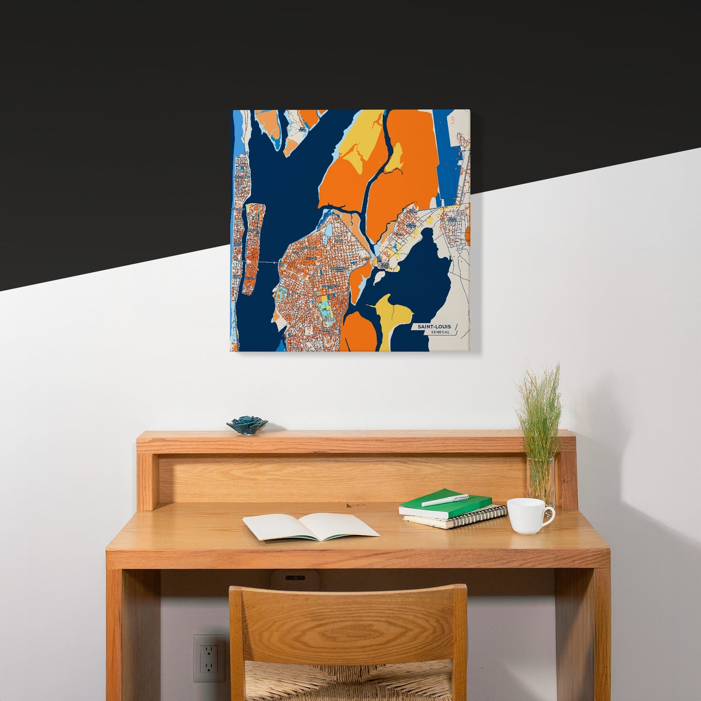 Saint-Louis Senegal Colorful City Map Canvas Print Scene