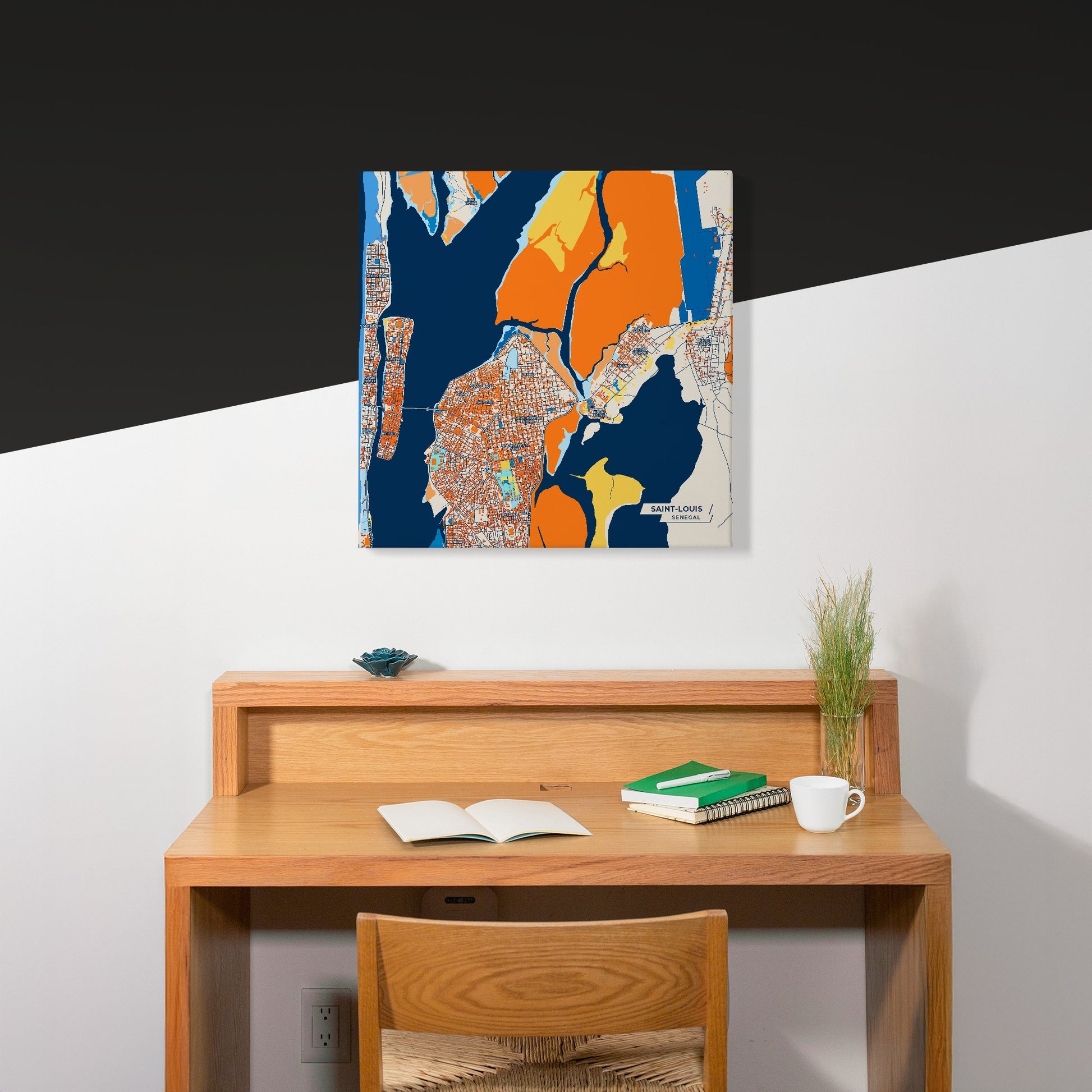 Saint-Louis Senegal Colorful City Map Canvas Print Scene