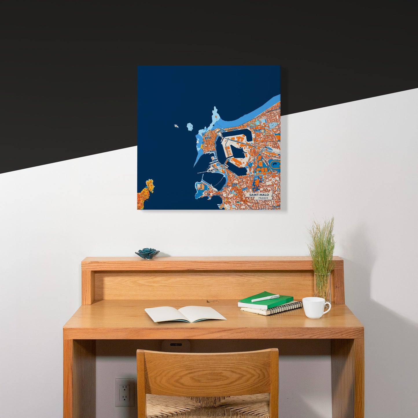 Saint-Malo France Colorful City Map Canvas Print Scene