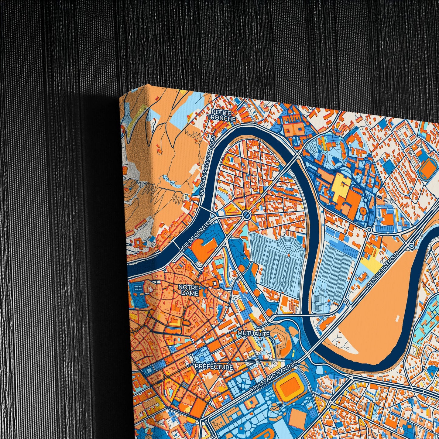 Saint-Martin-D Hères France Colorful City Map Canvas Print Detail