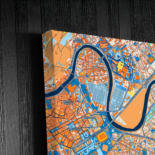 Saint-Martin-D Hères France Colorful City Map Canvas Print Detail