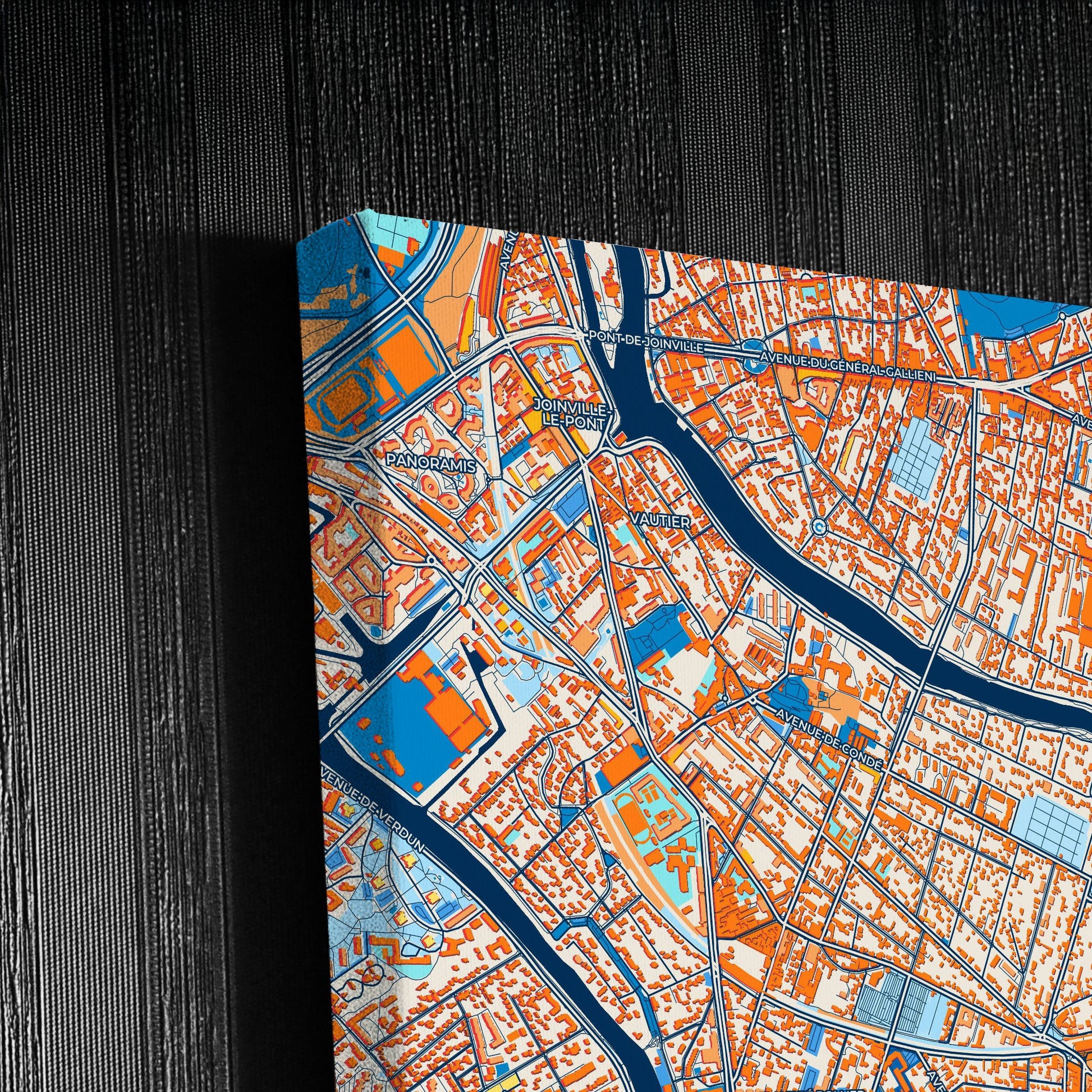 Saint-Maur-Des-Fossés France Colorful City Map Canvas Print Detail