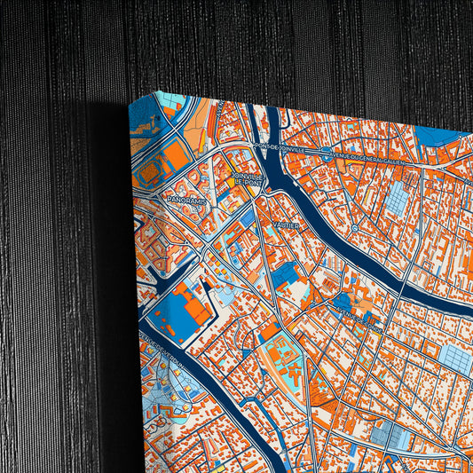 Saint-Maur-Des-Fossés France Colorful City Map Canvas Print Detail