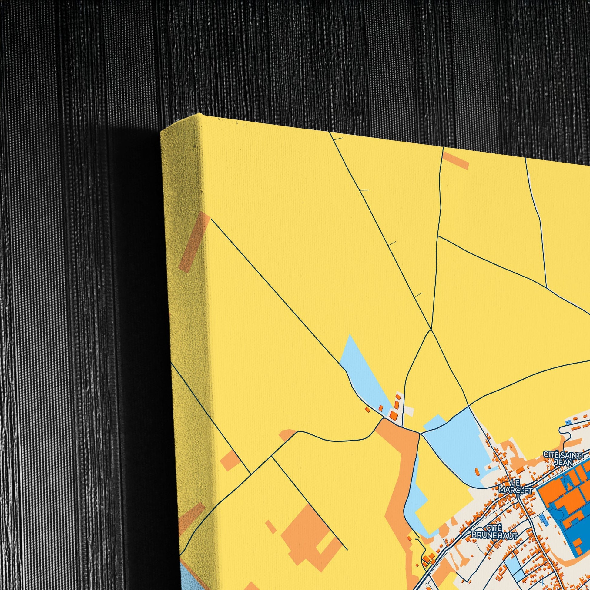Saint-Ouen France Colorful City Map Canvas Print Detail