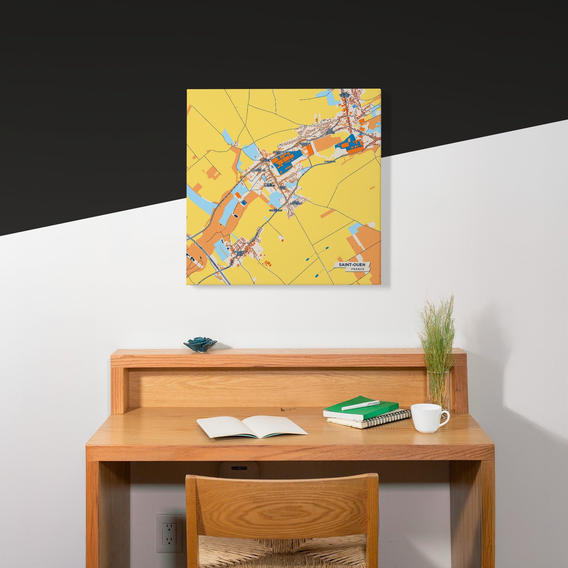 Saint-Ouen France Colorful City Map Canvas Print Scene
