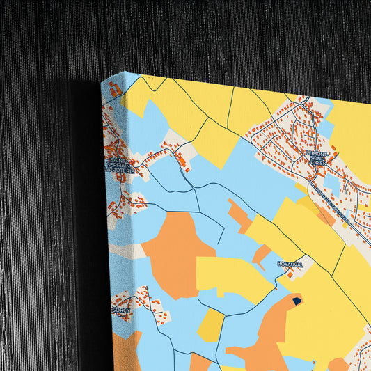 Saint-Paul France Colorful City Map Canvas Print Detail