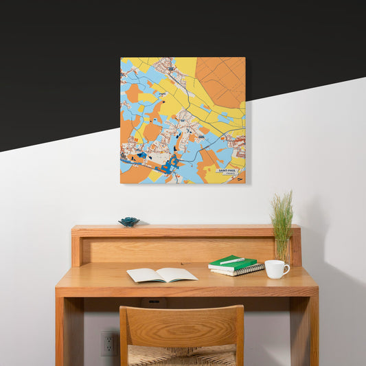 Saint-Paul France Colorful City Map Canvas Print Scene