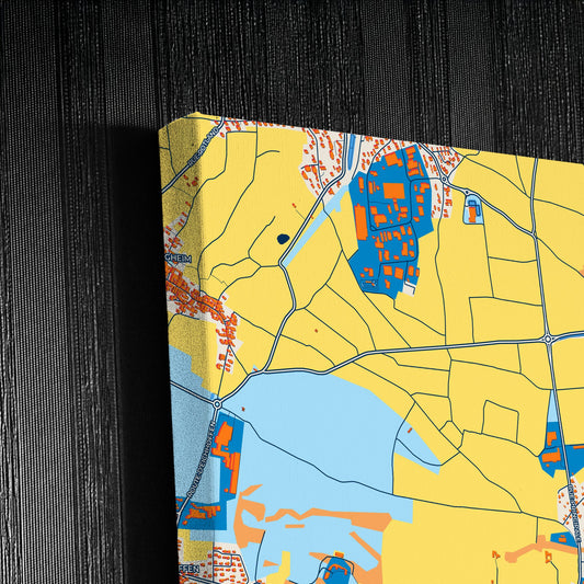 Saint-Pierre France Colorful City Map Canvas Print Detail