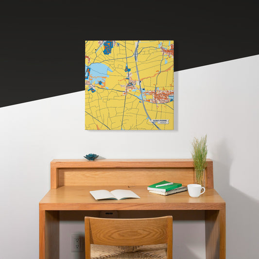 Saint-Pierre France Colorful City Map Canvas Print Scene