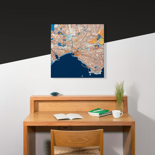 Saint-Raphaël France Colorful City Map Canvas Print Scene