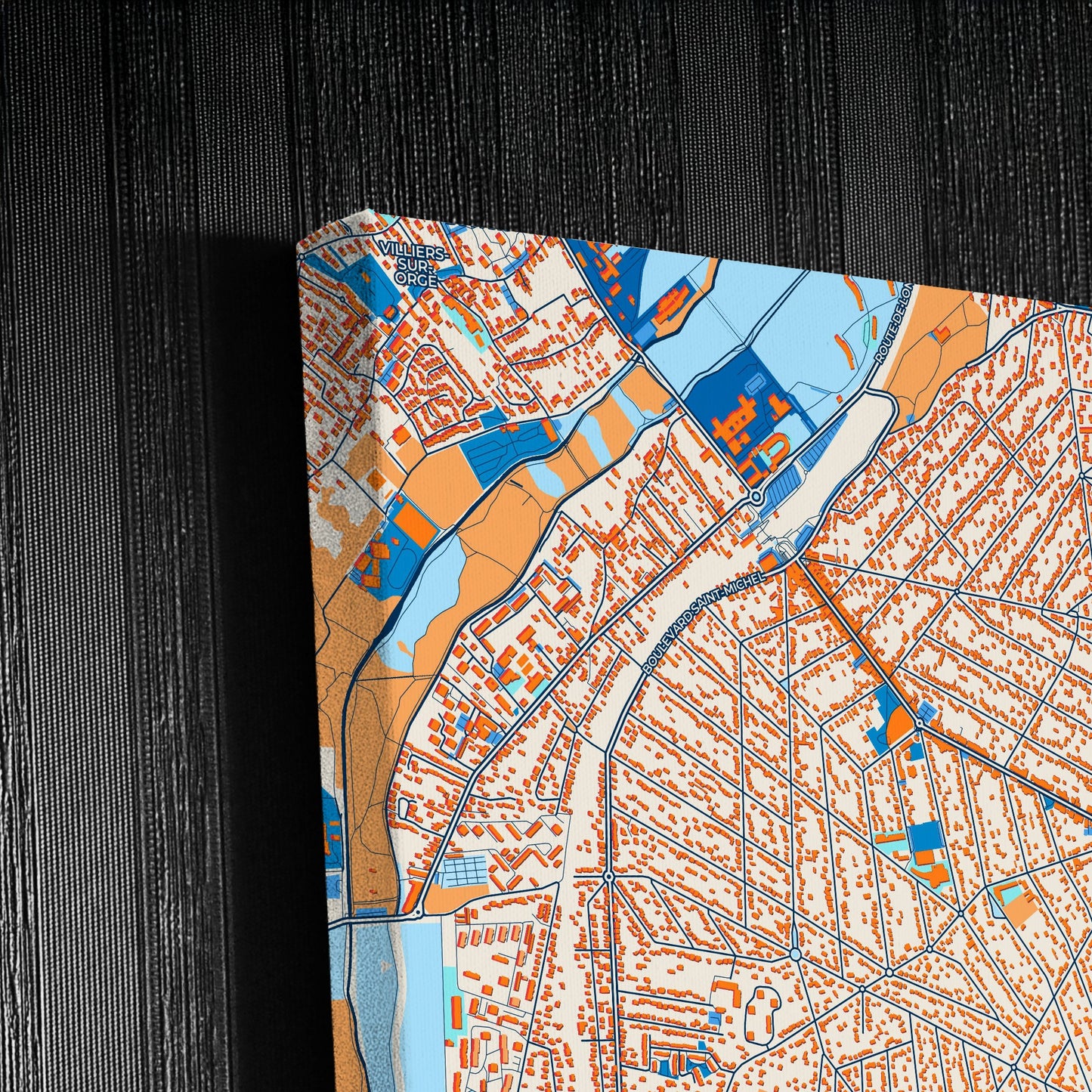 Sainte-Geneviève-Des-Bois France Colorful City Map Canvas Print Detail