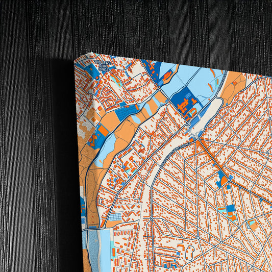 Sainte-Geneviève-Des-Bois France Colorful City Map Canvas Print Detail