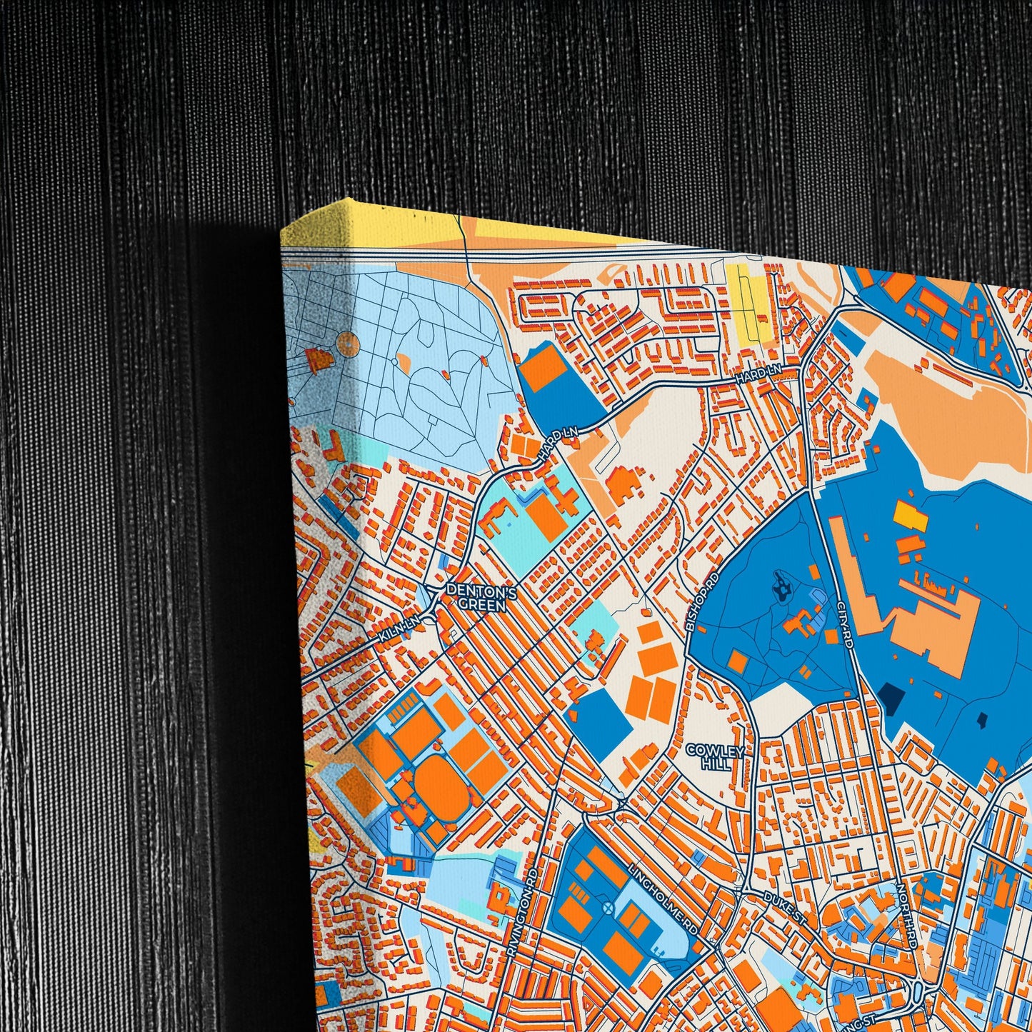 Saint Helens England Colorful City Map Canvas Print Detail