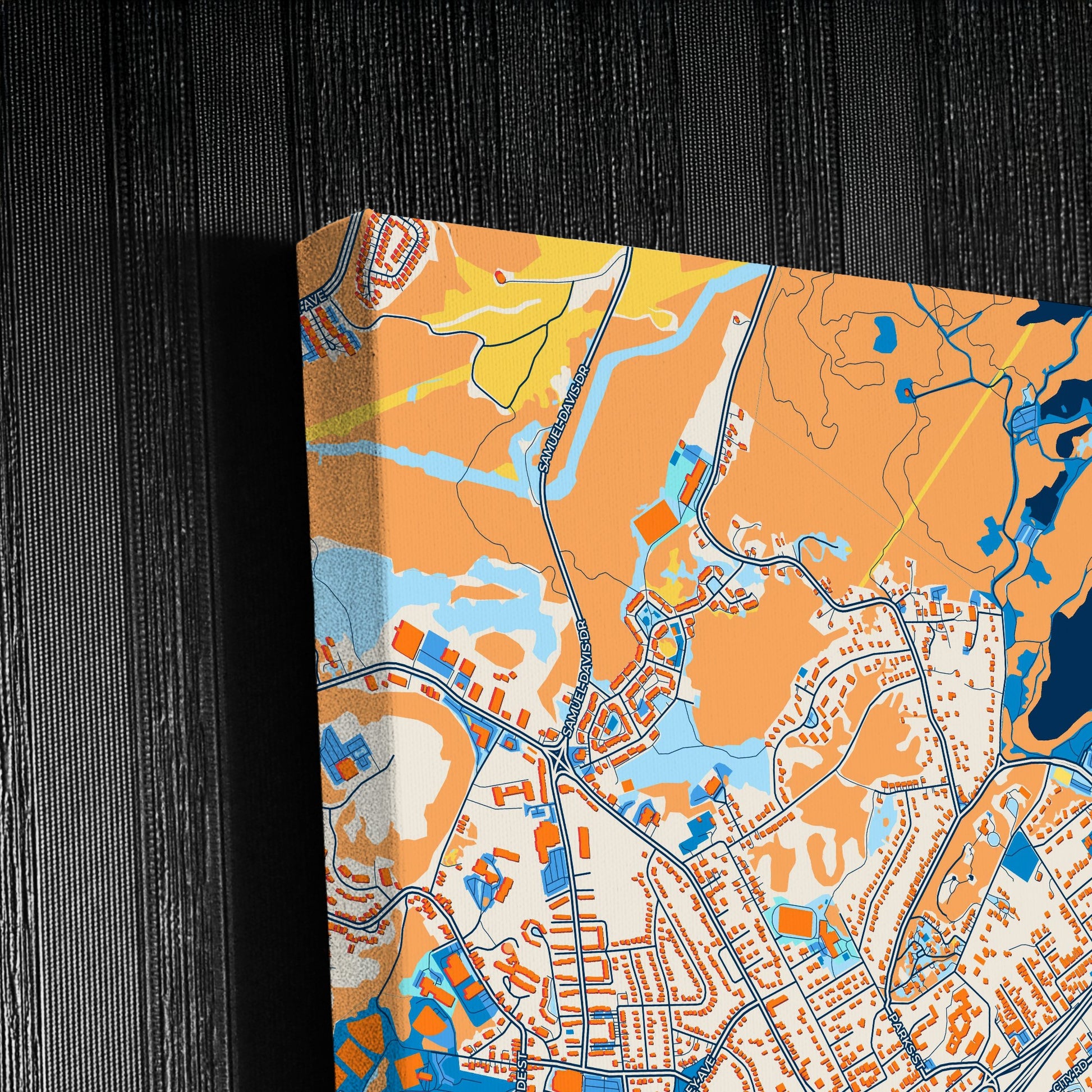 Saint John Canada Colorful City Map Canvas Print Detail