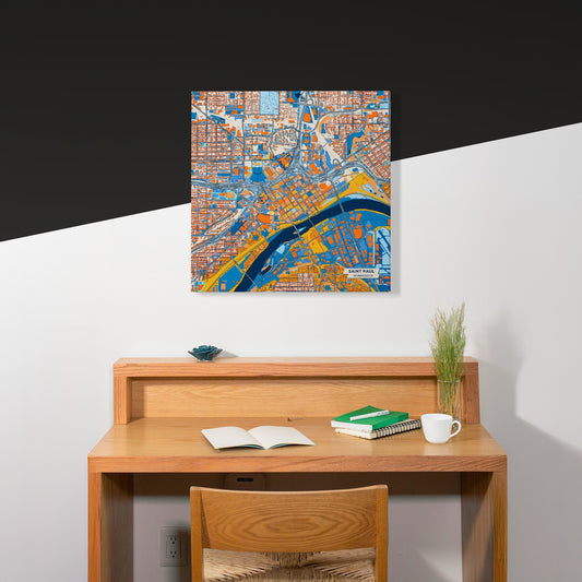 Saint Paul Minnesota Colorful City Map Canvas Print Scene