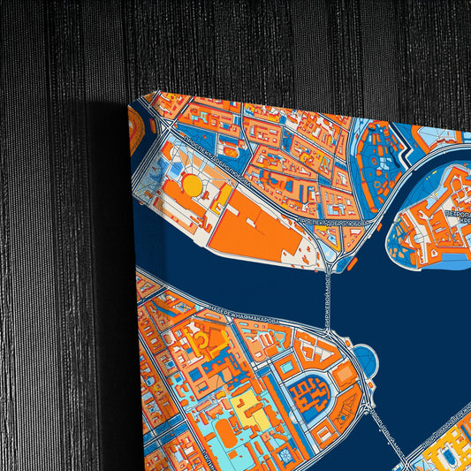 Санкт-Петербург Russia Colorful City Map Canvas Print Detail