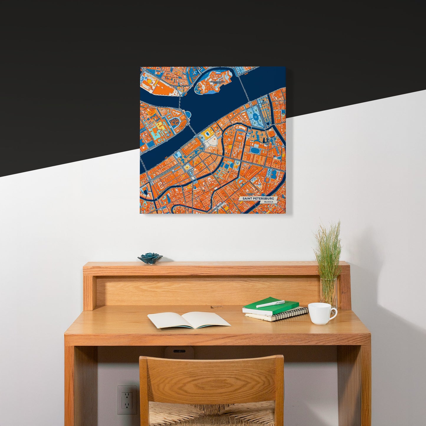 Санкт-Петербург Russia Colorful City Map Canvas Print Scene