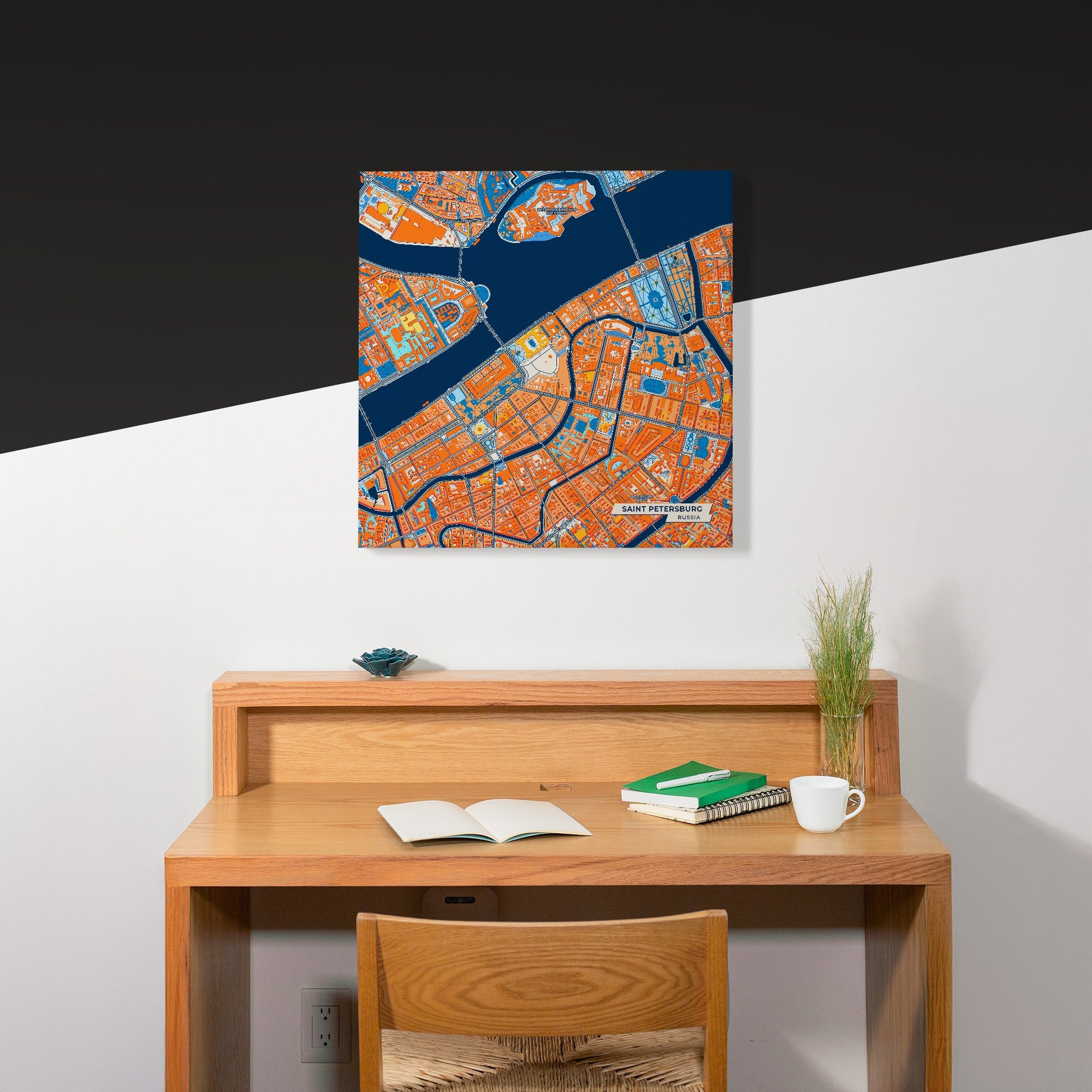 Санкт-Петербург Russia Colorful City Map Canvas Print Scene