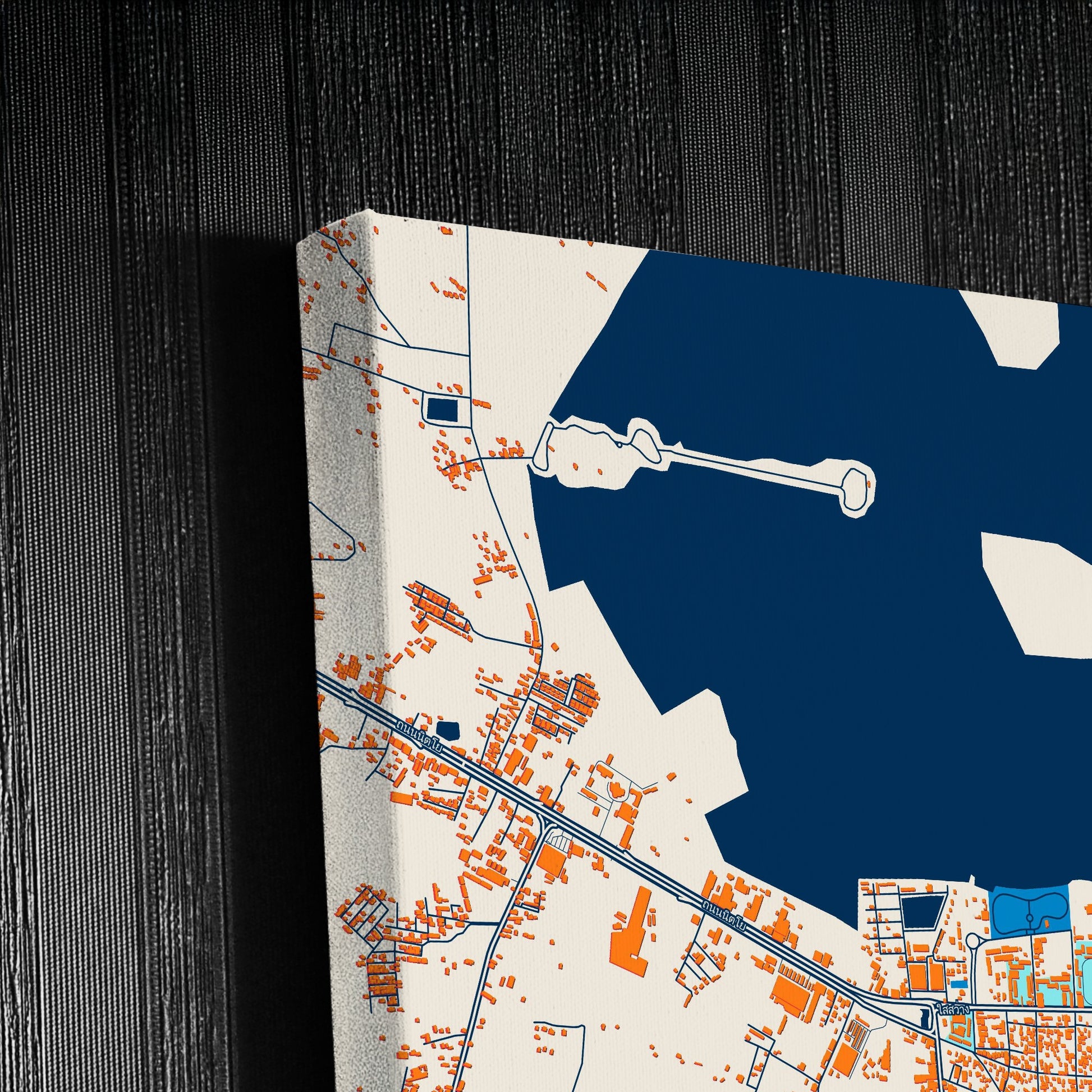 Sakon Nakhon Thailand Colorful City Map Canvas Print Detail