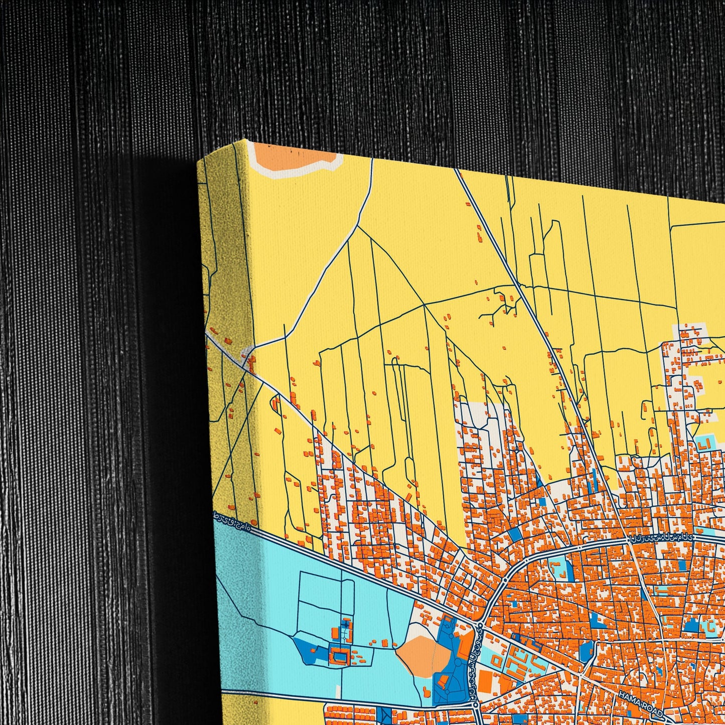 Salamiyah Syria Colorful City Map Canvas Print Detail