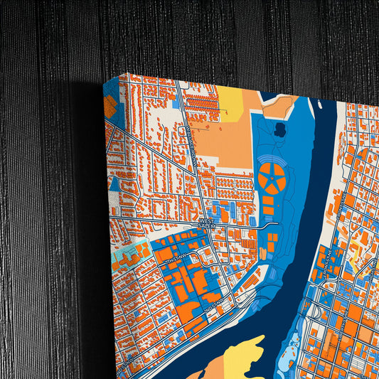Salem Oregon Colorful City Map Canvas Print Detail