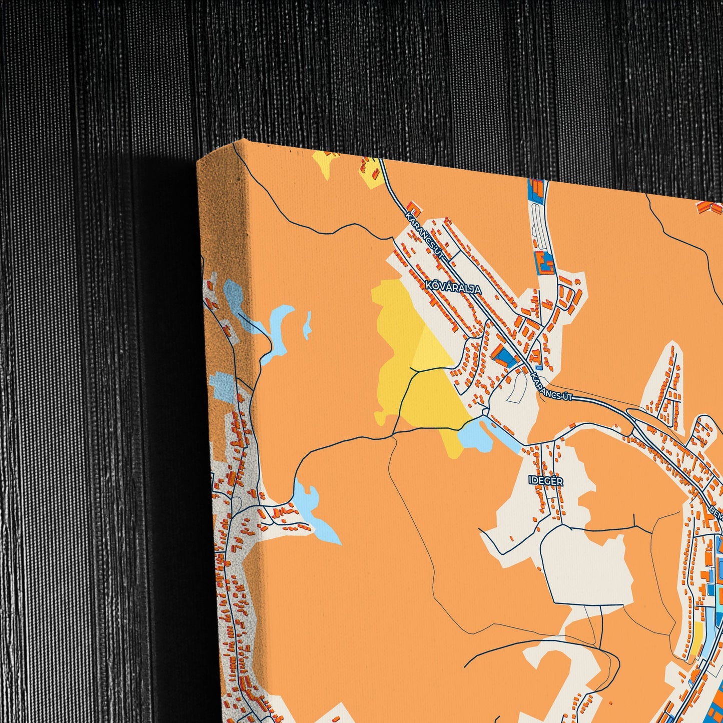 Salgótarján Hungary Colorful City Map Canvas Print Detail