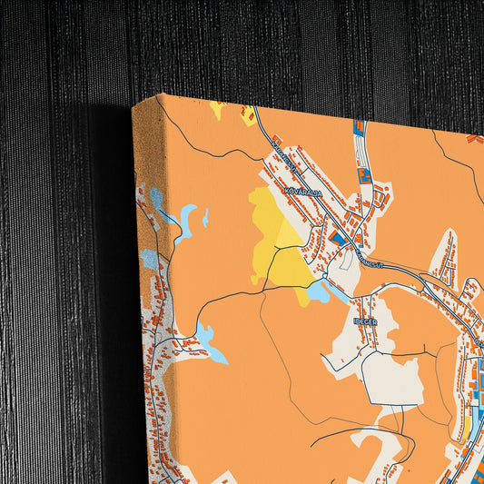 Salgótarján Hungary Colorful City Map Canvas Print Detail