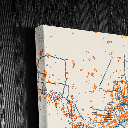 Sali̇hli̇ Turkey Colorful City Map Canvas Print Detail