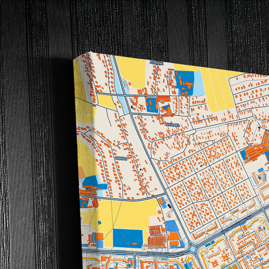 Салігорск Belarus Colorful City Map Canvas Print Detail