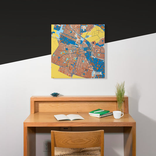 Salinas California Colorful City Map Canvas Print Scene