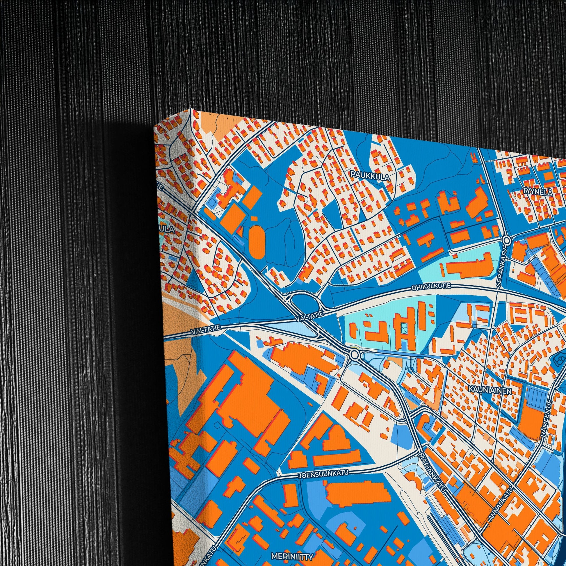 Salo Finland Colorful City Map Canvas Print Detail