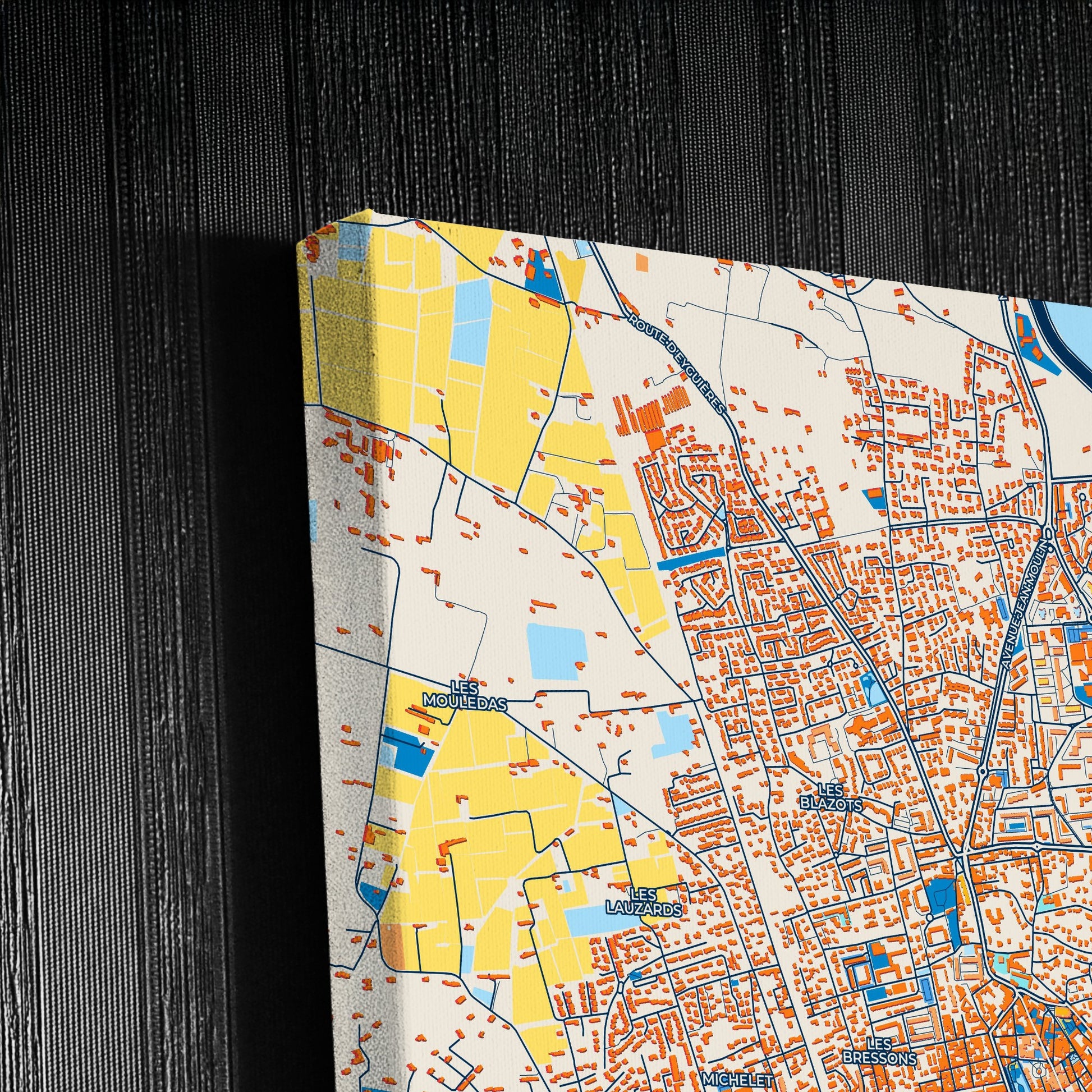 Salon-De-Provence France Colorful City Map Canvas Print Detail