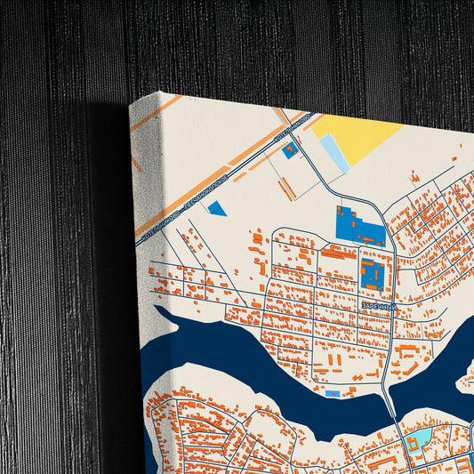 Сальск Russia Colorful City Map Canvas Print Detail