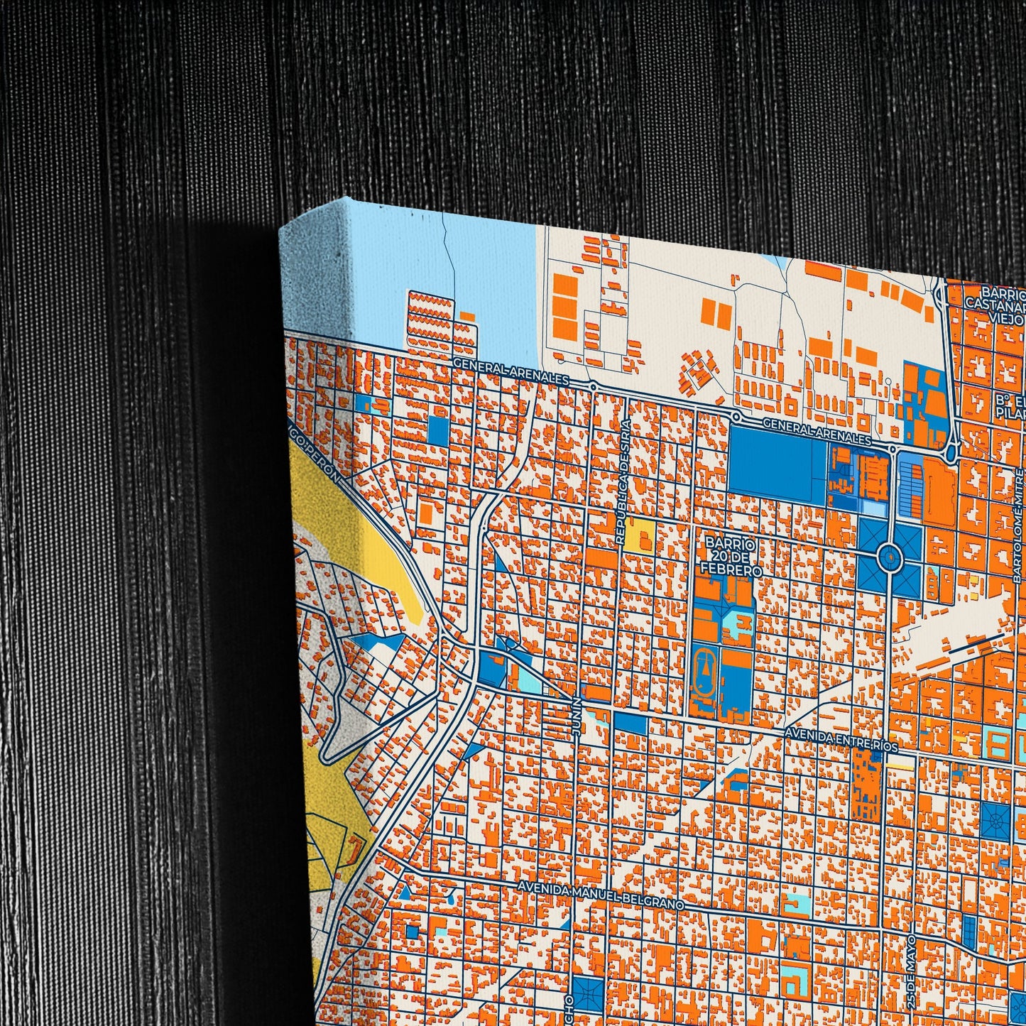 Salta Argentina Colorful City Map Canvas Print Detail