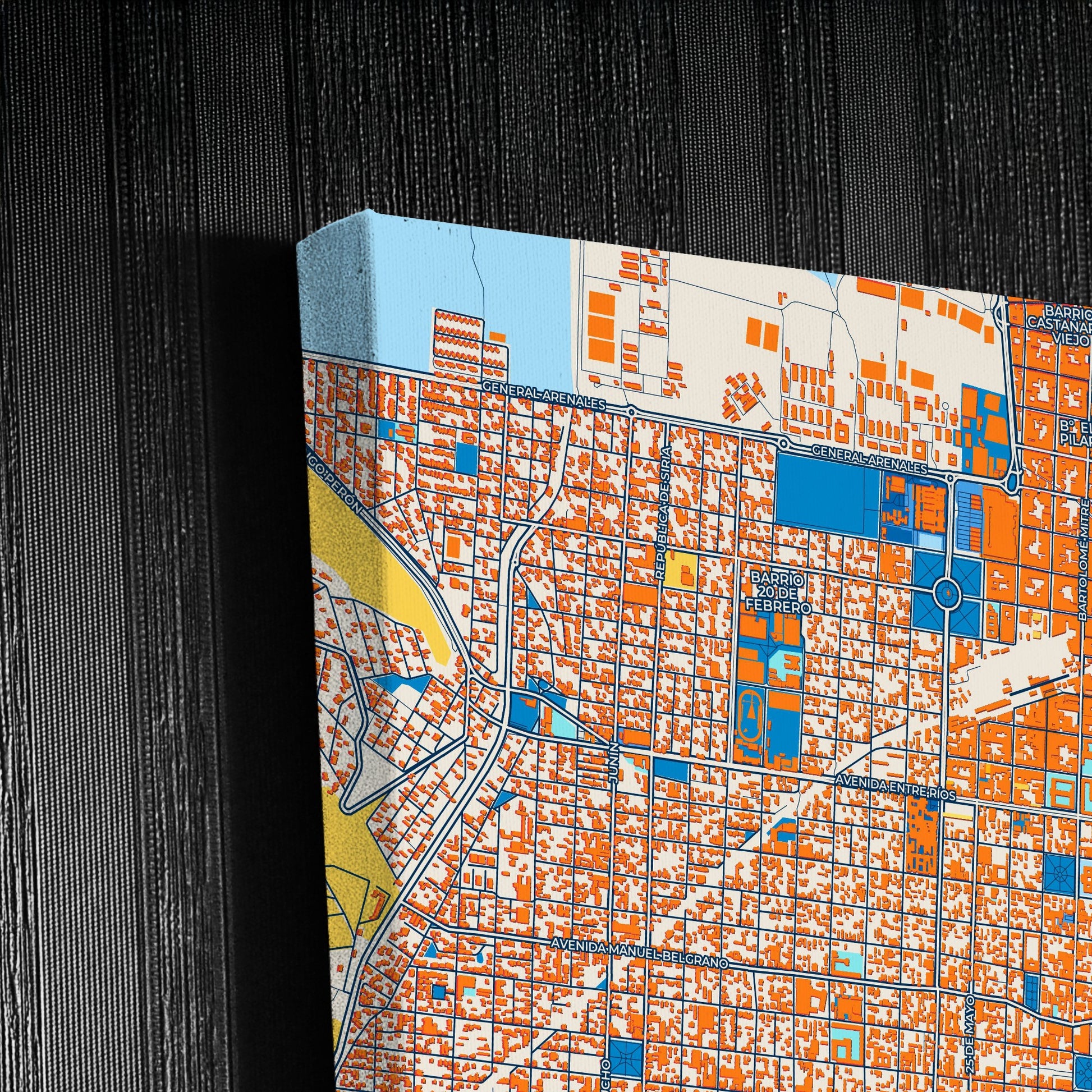 Salta Argentina Colorful City Map Canvas Print Detail