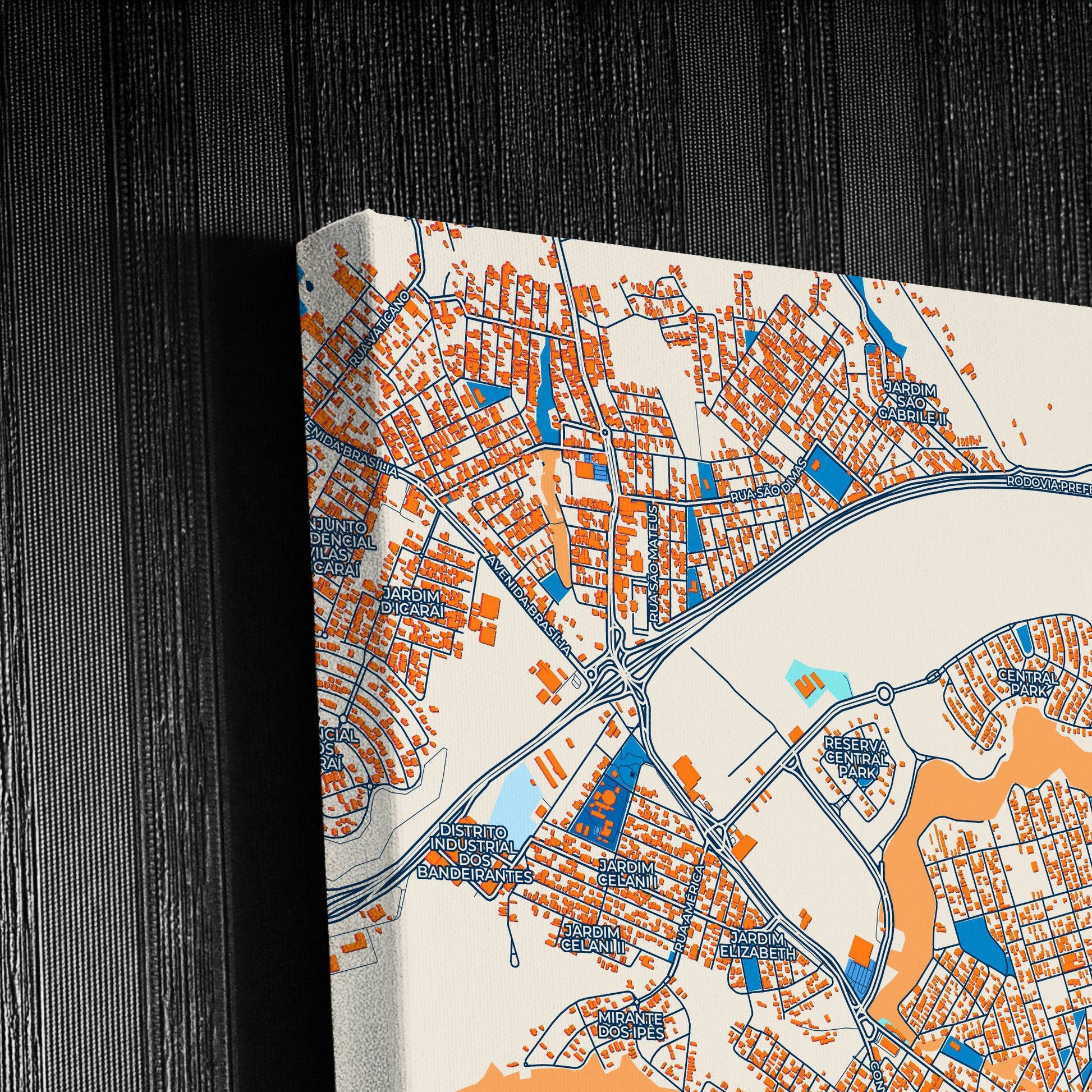 Salto Brazil Colorful City Map Canvas Print Detail