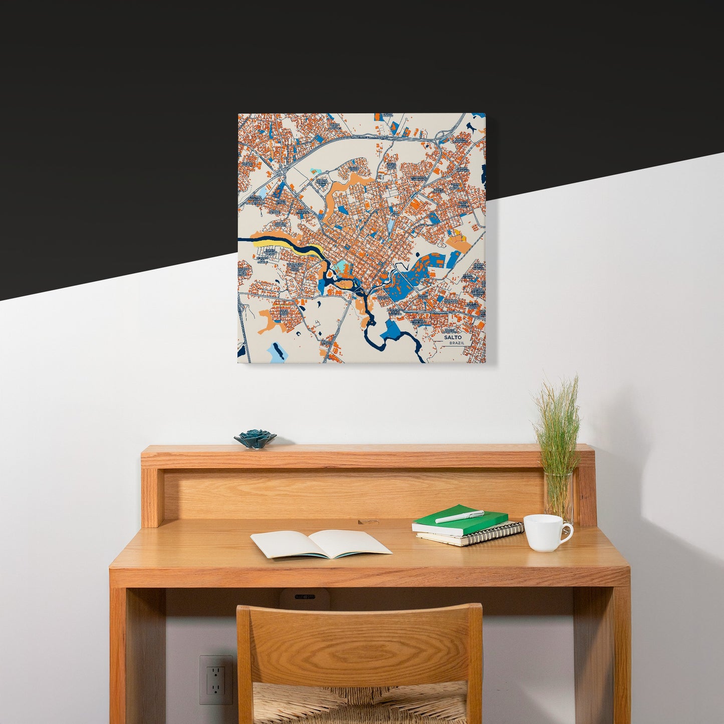 Salto Brazil Colorful City Map Canvas Print Scene