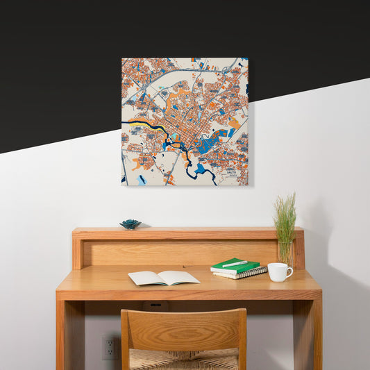 Salto Brazil Colorful City Map Canvas Print Scene