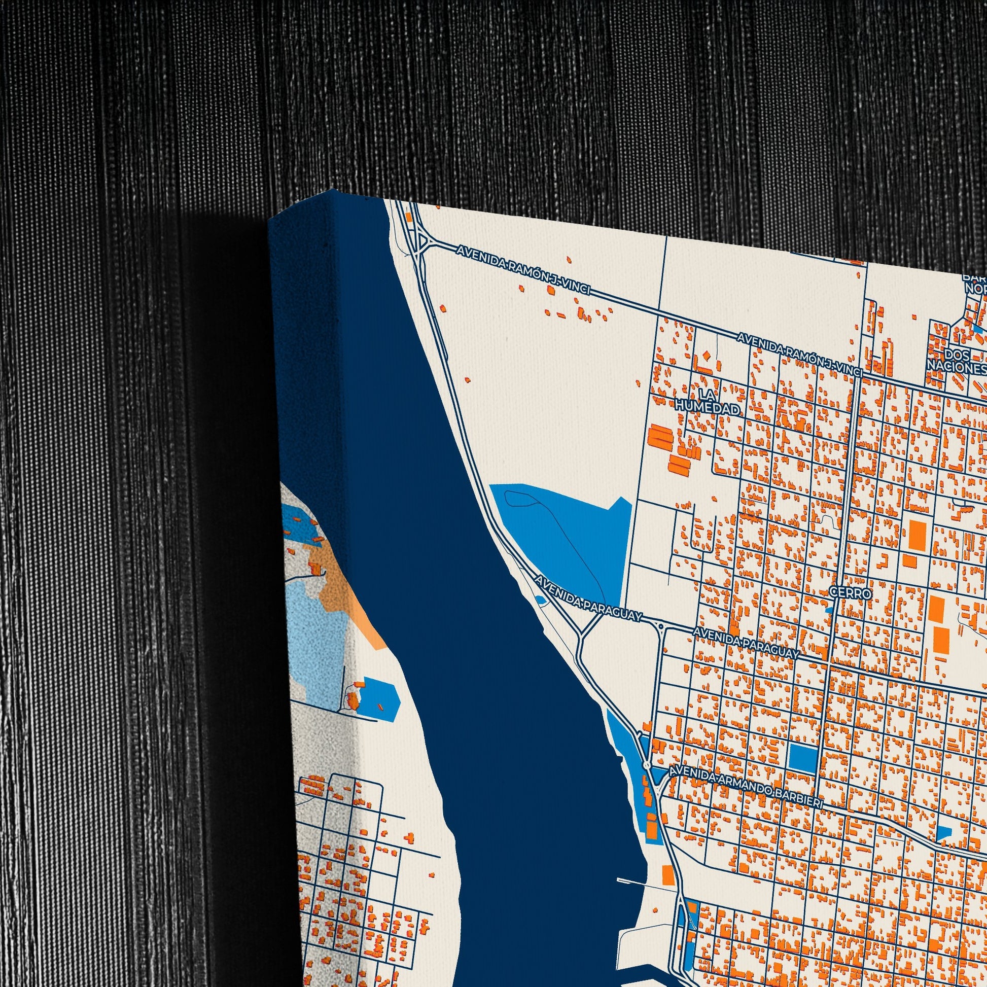 Salto Uruguay Colorful City Map Canvas Print Detail
