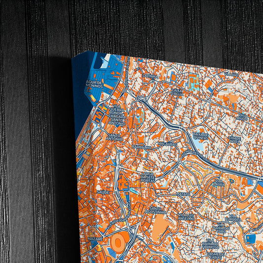 Salvador Brazil Colorful City Map Canvas Print Detail