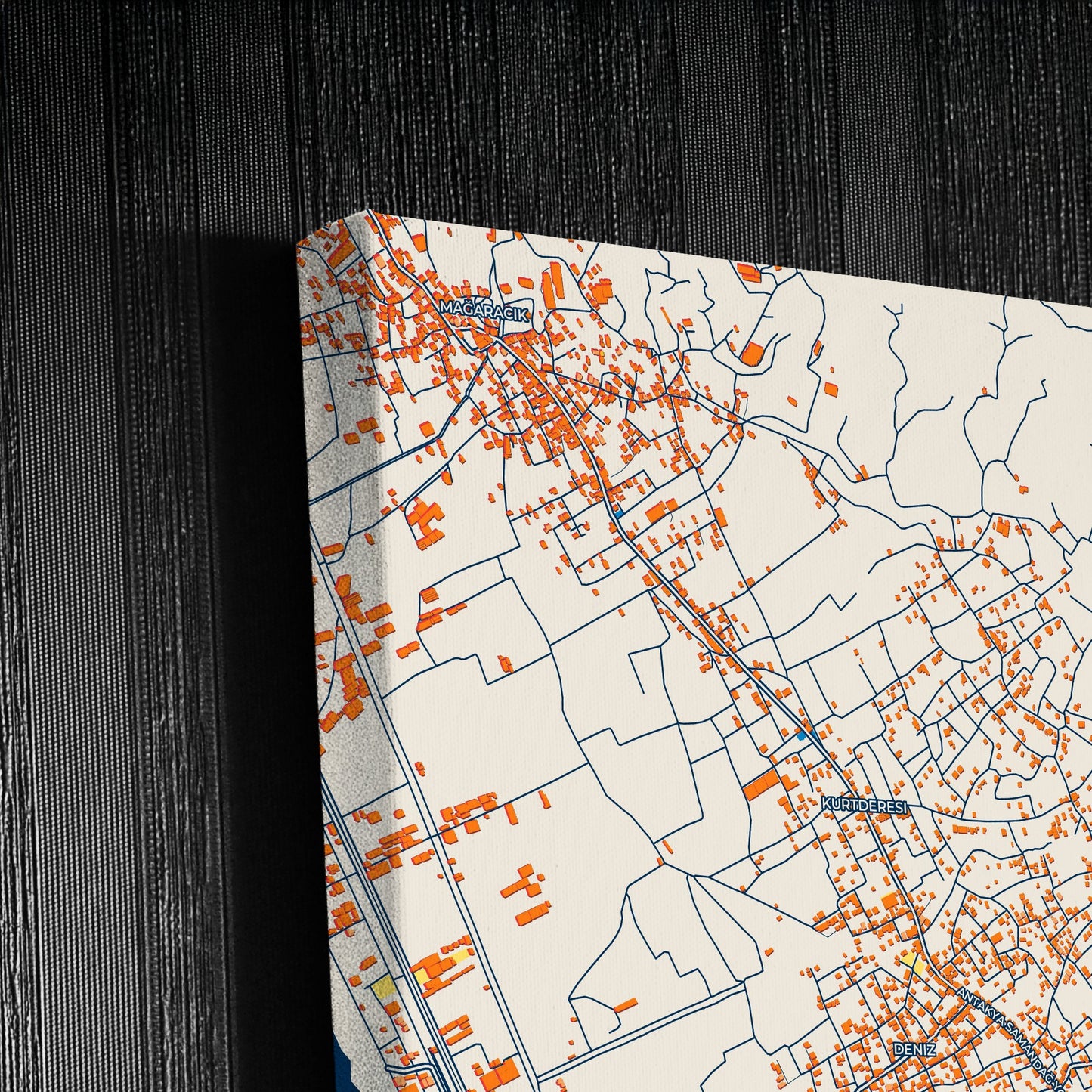 Samandağ Turkey Colorful City Map Canvas Print Detail