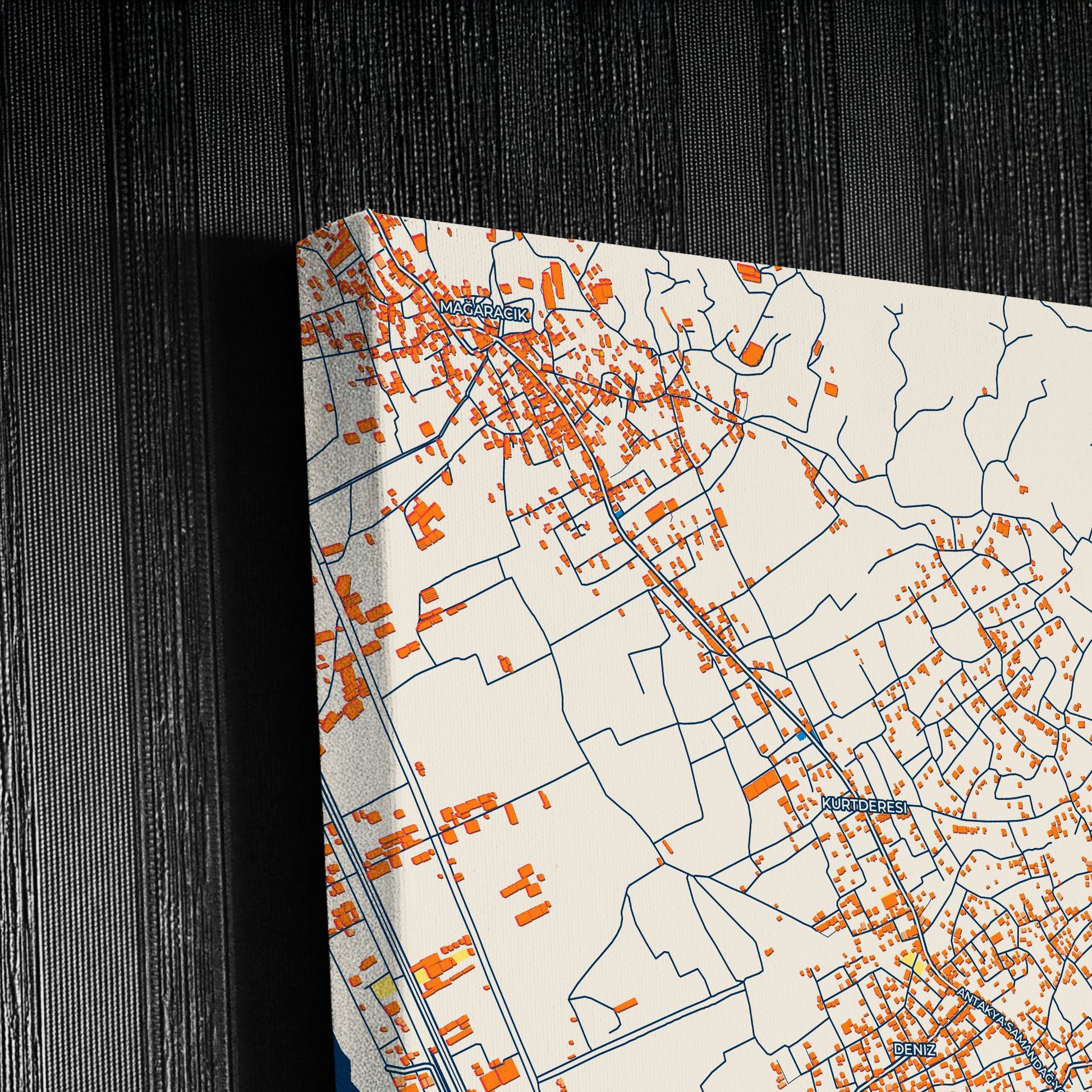 Samandağ Turkey Colorful City Map Canvas Print Detail