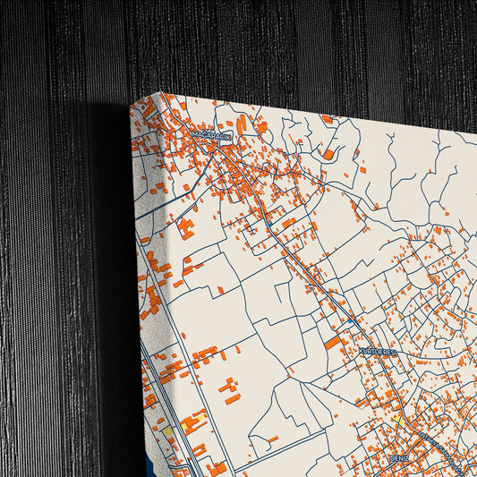 Samandağ Turkey Colorful City Map Canvas Print Detail